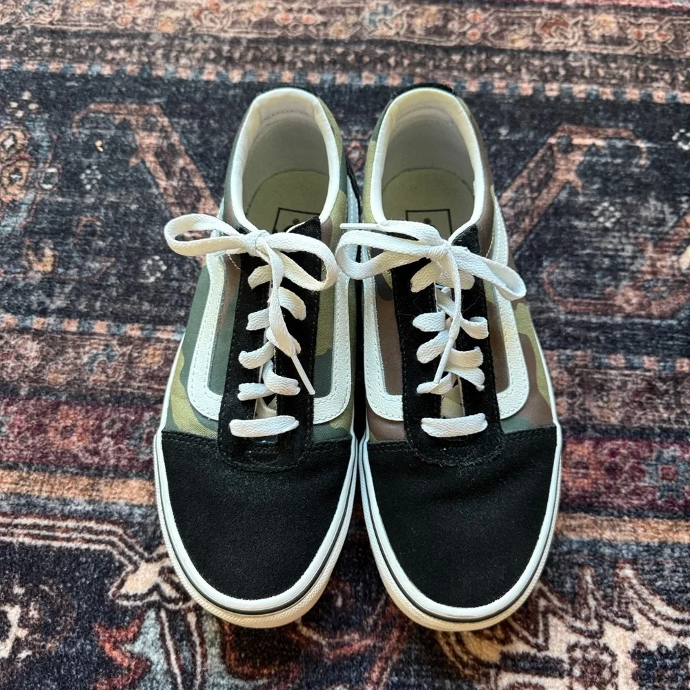 VANS Old Skool Woodland Camo Black Green Low Top Women’s‎ Lace Sneaker